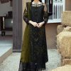 Special Black & Mehndi Color Georgette Embroidery Work Salwar Suit