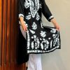 Stylish Black Color Heavy Rayon Cotton Style Embroidery Kurti