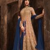 Stylish Golden & Blue Color Heavy Net Embroidery Salwar Suit