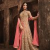 Stylish Golden & Pink Color Heavy Net Embroidery Salwar Suit