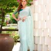 Stylish Light Blue Color Georgette Sequence Work Saree