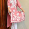 Stylish Pink Color Heavy Rayon Cotton Style Embroidery Kurti