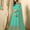 Superb Blue Color Georgette Cording Sharara Suit