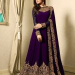 Superb Violet Color Georgette Cording Sharara Suit