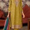 Pretty Mustard Vichitra Embroidery Codding Sequence Salwar Suit