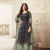 FC L.t 5401 Blue Color Jacquard Silk Georgette Diamond Sharara Suit Wedding, Party, Festive Expected Delivery 4-6 Working Days  @2999/- | Casual Suits, Jump Suits, Creative suits, Designer Suits, Palazzo Suits, Party Wear Suits, Patiala Suits, Salwar suit, Straight Suits