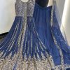 Artful Blue Color Georgette Embroidery Sequence Lehenga Choli