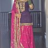 Artful Purple & Pink Color Georgette Embroidery Salwar Suit