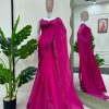Classic Rani Pink Color Tabby Silk Sequence Beglory Silk Saree