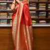 Dazzling Red Color Soft Kanjivaram Pattu Jacquard Silk Work Saree