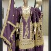 Fancy Light Purple Chinnon Silk Embroidery Coding Salwar Suit