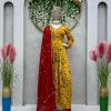 Fancy Yellow Color Muslin Digital Printed Hand Work Salwar Suit