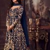 Fine Navy Blue Heavy Net Embroidery Sequence Salwar Suit