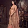 Fine Orange Color Heavy Net Embroidery Sequence Salwar Suit