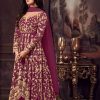 Fine Purple Color Heavy Net Embroidery Sequence Salwar Suit