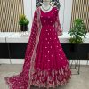 Graceful Red Color Georgette Embroidery Sequence Work Gown
