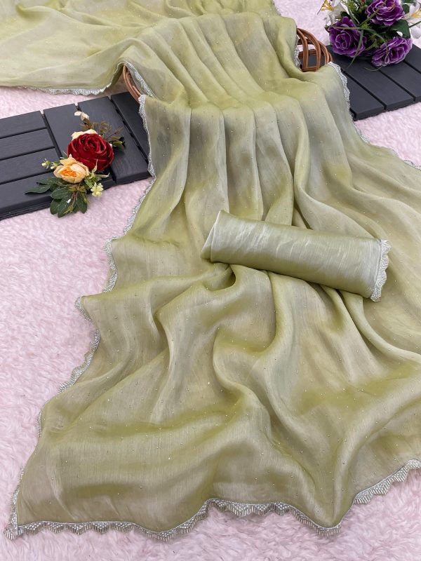 Grand Pista Color Soft Burberry Zimmy choo Silk Saree