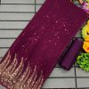 Nice Purple Full Saree Of Heavy Quality 60 Gram Georgette Saree