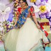 Nice White Chant Crepe Kalamkari Printed Diamond Lehenga Choli
