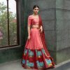 Pretty Pink Color Pure Chinon Kalamkari Printed Lehenga Choli