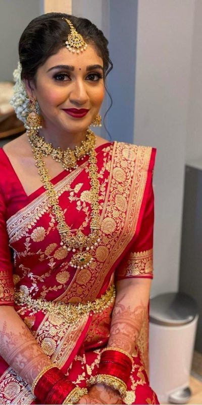 Pretty Red Color Soft Lichi Silk Jacquard All Over Saree