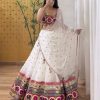 Stunning White Color Chinon Sequence Embroidery Lehenga Choli