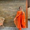 Sublime Orange Color Georgette Coin Lace Border Salwar Suit