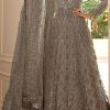 Superb Grey Color Butterfly Net Embroidery Salwar Suit