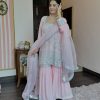 Superb Light Pink Georgette Material Embroidery Salwar Suit