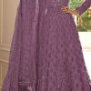 Superb Purple Color Butterfly Net Embroidery Salwar Suit