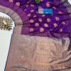 Superb Purple Color Soft Silk Copper Zari Design Saree