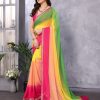 Attractive In Multi Color Faux Peding Georgette Party Wear Saree