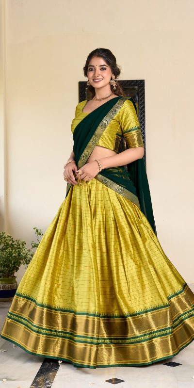 LNB 2050 Parrot Green Color Graceful Cotton Silk Weaving Paithani Concept Lehenga Choli Wedding, Festive, Events Expected Delivery 4-6 Working Days@2049/- | Creative Lehenga, Bollywood Lehenga, Designer Lehenga, Embroidered Lehenga, Lehenga, Party Wear Lehenga