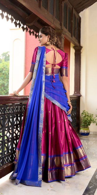 LNB 2050 Pink Graceful Pink Color Cotton Silk Weaving Paithani Concept Lehenga Choli Wedding, Festive, Events Expected Delivery 4-6 Working Days@2049/- Only | Creative Lehenga, Bollywood Lehenga, Designer Lehenga, Embroidered Lehenga, Lehenga, Party Wear Lehenga