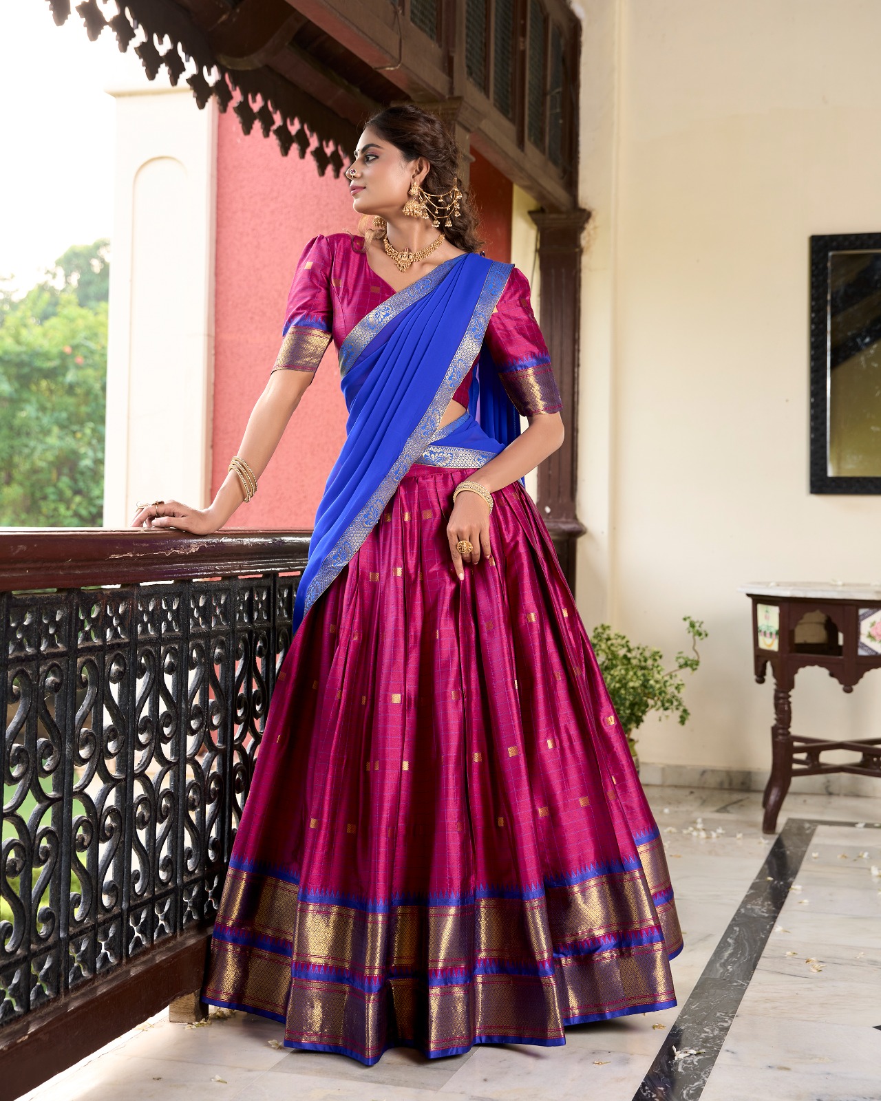 LNB 2050 Pink Graceful Pink Color Cotton Silk Weaving Paithani Concept Lehenga Choli Wedding, Festive, Events Expected Delivery 4-6 Working Days@2049/- Only | Creative Lehenga, Bollywood Lehenga, Designer Lehenga, Embroidered Lehenga, Lehenga, Party Wear Lehenga
