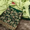 Exciting Green Color Georgette Embroidery Sequence Saree