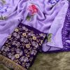 Exciting Purple Color Georgette Embroidery Sequence Saree