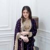 Soft Navy Blue Color Velvet Georgette Embroidery Sequence Salwar Suit