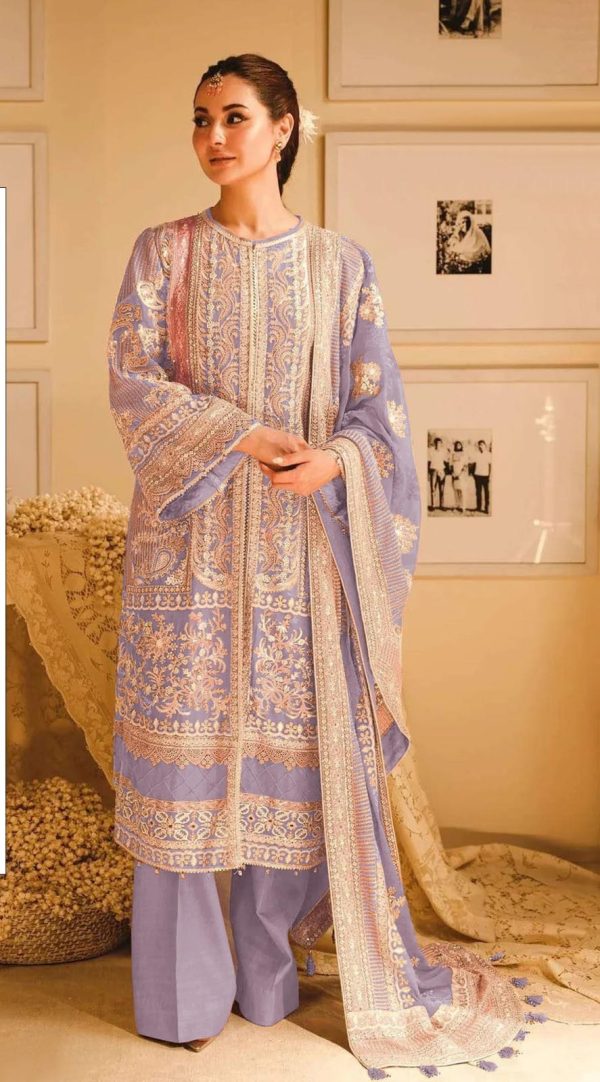 Amazing Light Purple Color Fox Georgette With Embroidery Sequence With Moti Salwar Suit