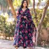 Beautiful Navy Blue Color Faux Georgette With Digital Print Salwar Suit