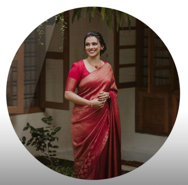 Beautiful Red Color Soft Lichi Silk Jacquard Work On All Over Saree