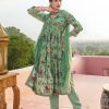 Fantastic Pista Green Color Rayon Alia Cut With Embroidery Work Kurti