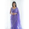 Gorgeous Purple Color Soft Lilan Cotton Rich Pallu & Jacquard Work Saree