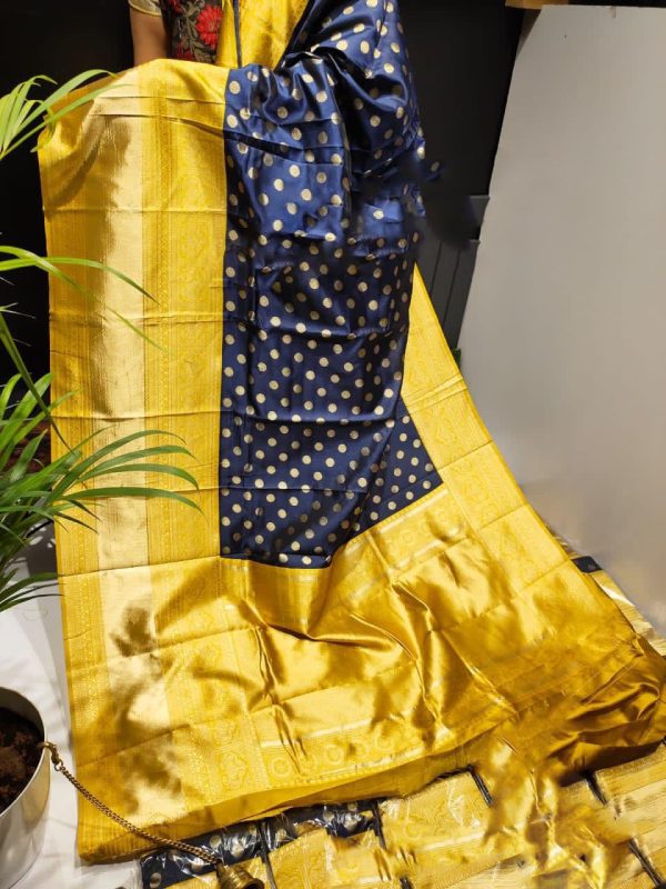 Special Blue Color Soft Litchi Silk Rich Pallu & Jacquard Work Saree