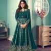 Special Green Color Georgette Codding Sequence Embroidery Work Anarkali Gown