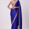 Stunning Royal Blue Color Rangoli Silk Heavy Coding Embroidery Lace In Border Saree
