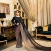 Superb Black color Dual Sequins 3MM & 5MM Embroidery Sequins Work Saree
