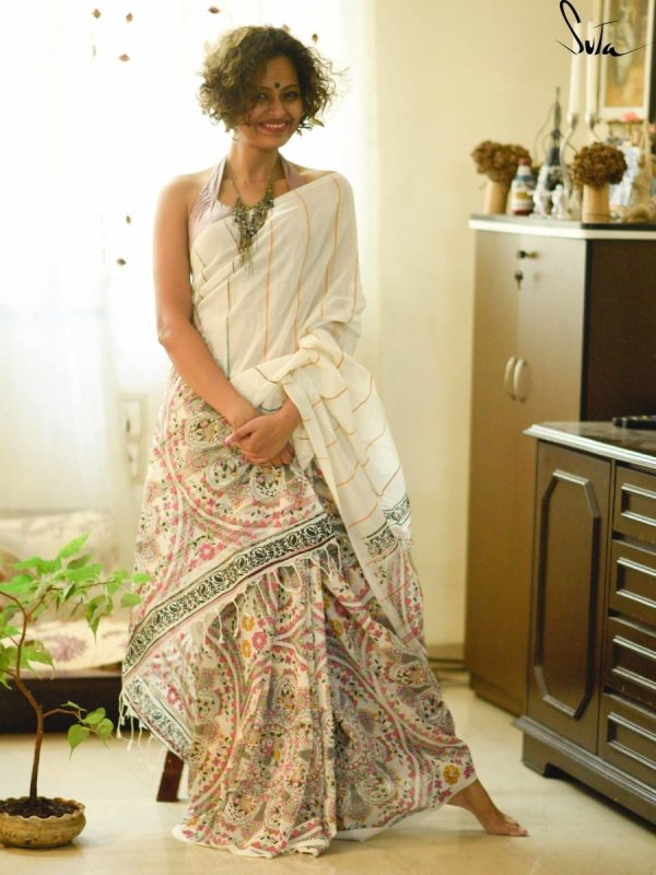 Wonderful White Color Heavy Dola Silk Digital Print Saree