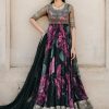 Stunning Black Color Foix Georgette with digital print  Anarkali Gown