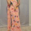 Amazing Peach Color Soft Georgette Silk Digital Print Heart Design Ready To Wear Saree